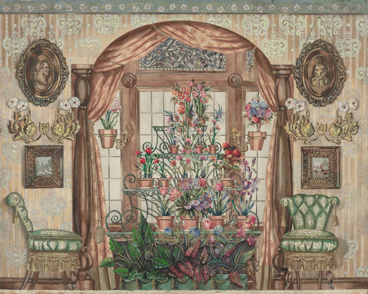Janela do Conservatório com Flores, 19351942. de Perkins Harnly