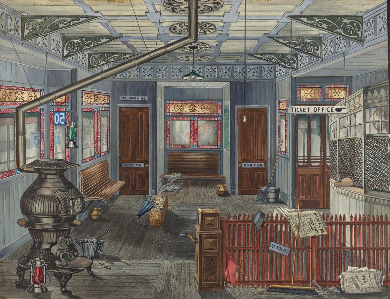 Interior da Estação El de Perkins Harnly