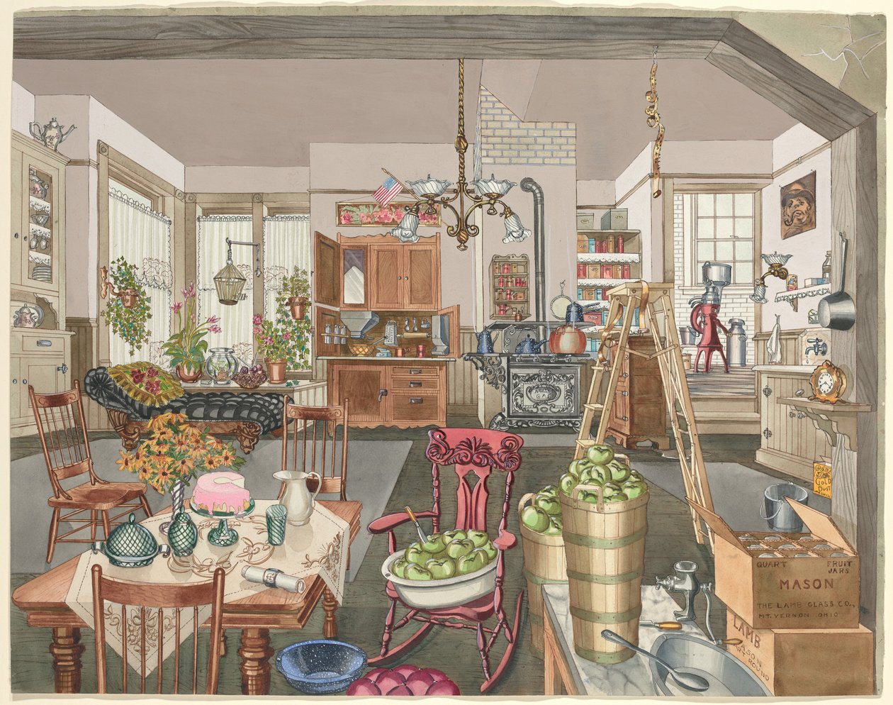 Cozinha e Sala de Jantar Semi-Rural, 1910, 19351942. de Perkins Harnly
