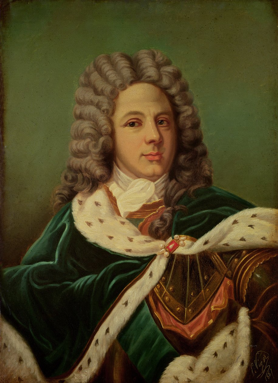 Retrato do duque de Saint-Simon (1675-1755) depois de um retrato de Hyacinthe Rigaud (1659-1743) 1887 de Perrine Viger