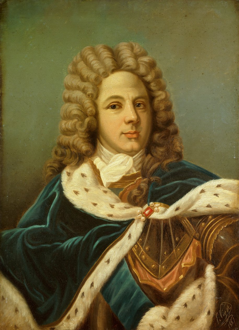 Retrato de Louis de Rouvroy, Duque de Saint Simon (1675-1755) Pintura Memorialista de Perrine Vigger Du Vigneau (? 1894). 1887. Tamanho 0,75 x 0,54 m de Perrine Viger du Vigneau