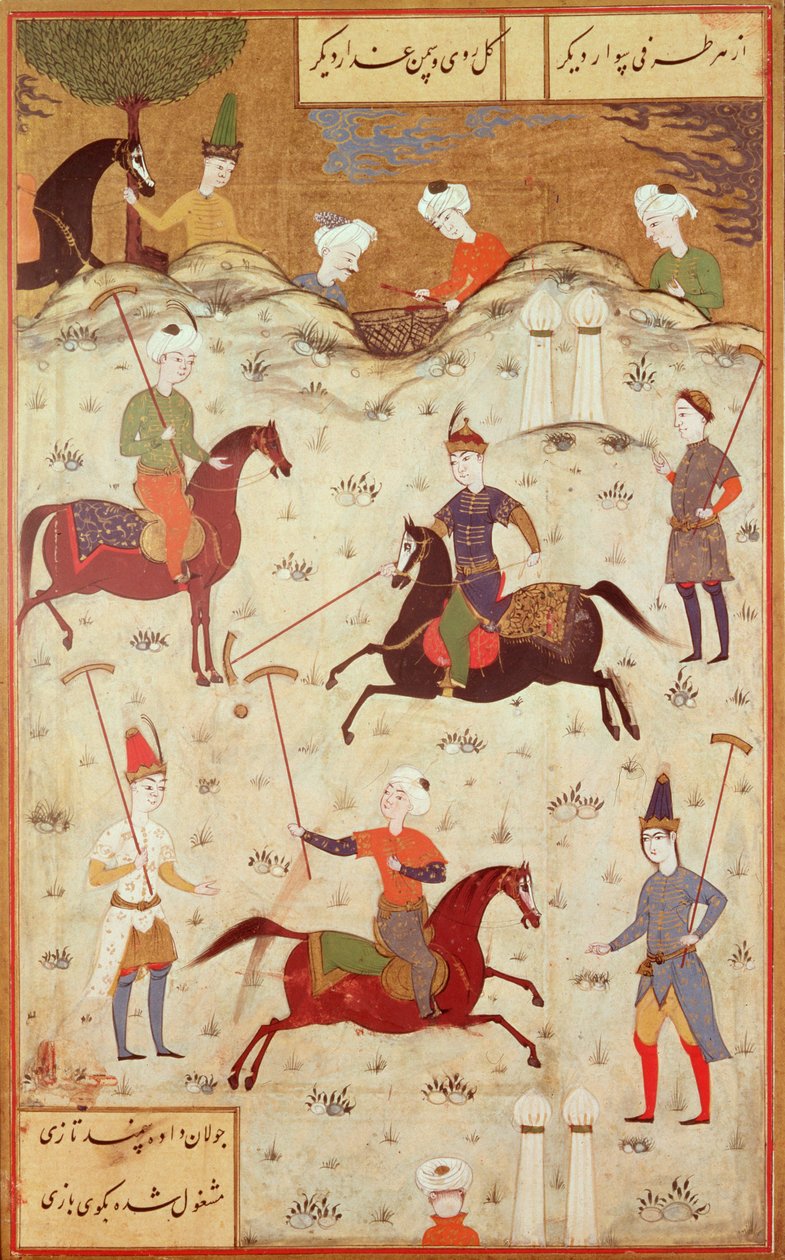 Um jogo de Polo (caneta, tinta e wc no papel) de Persian School