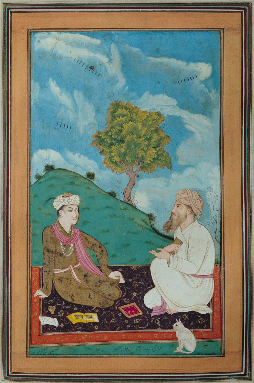 Sra. D-181 fol.9 Um professor e seu aluno, 1674 de Persian School