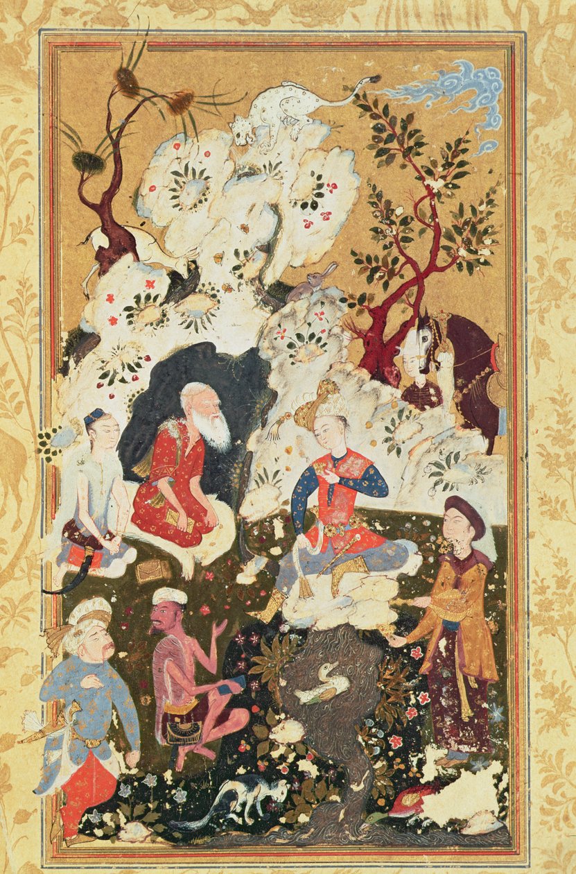 Príncipe visitando um asceta, do "livro do amor", dinastia safávida de Persian School
