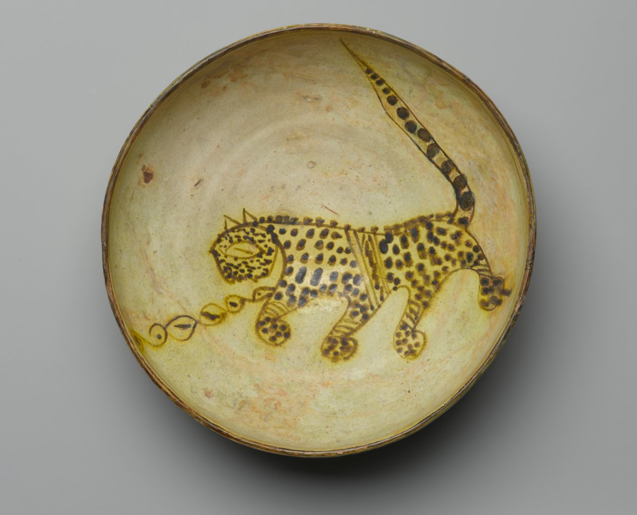 Tigela representando uma chita (cerâmica) de Persian School
