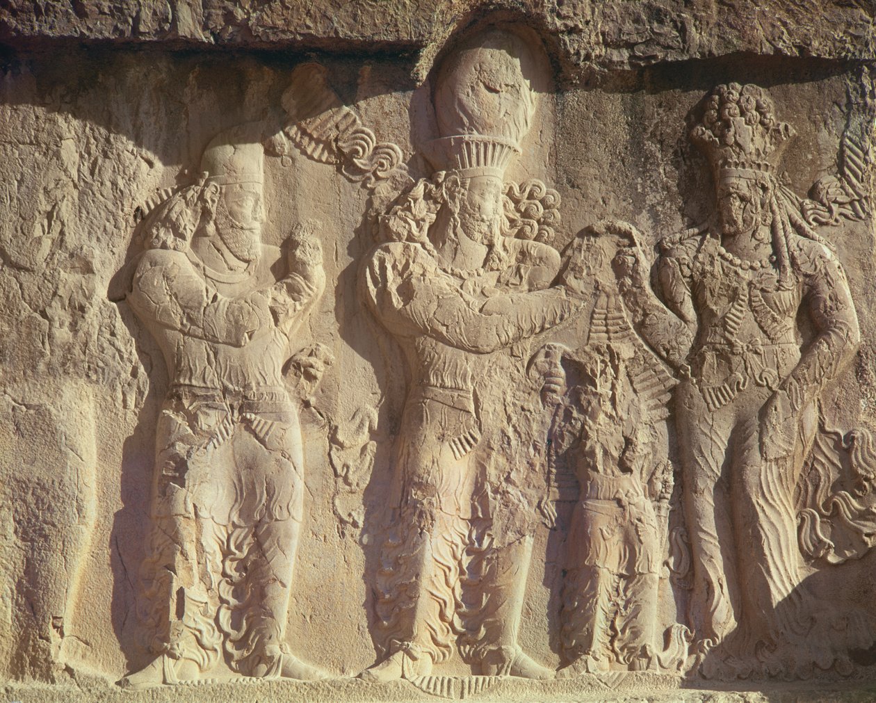 Investidura de Narses pela Deusa Anahita, Sasanian, 226-651 dC de Persian School