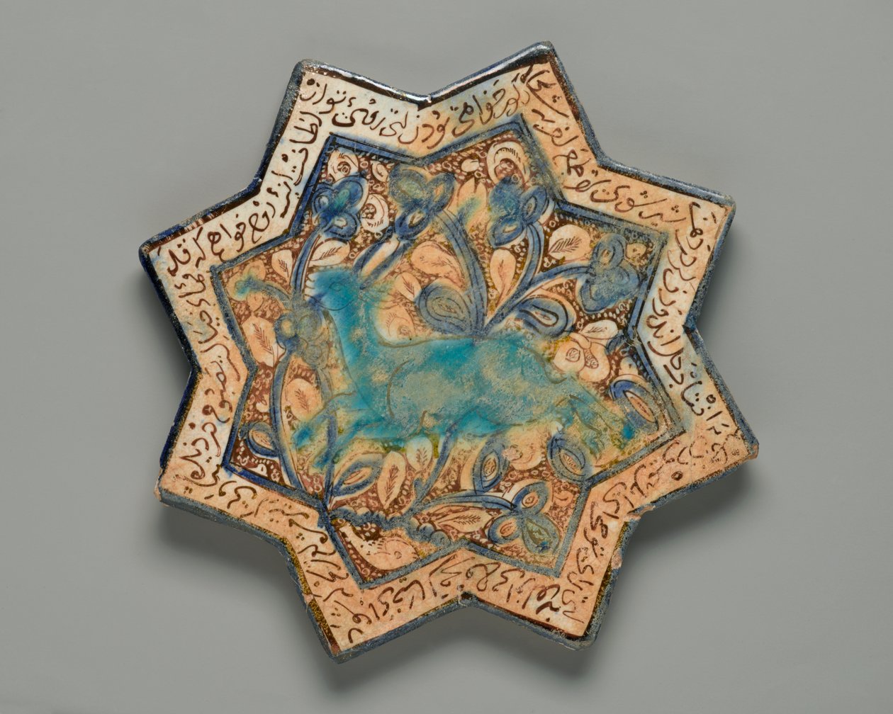 Telha, estrela de oito pontas, c13th-c14th (fritware) de Persian School
