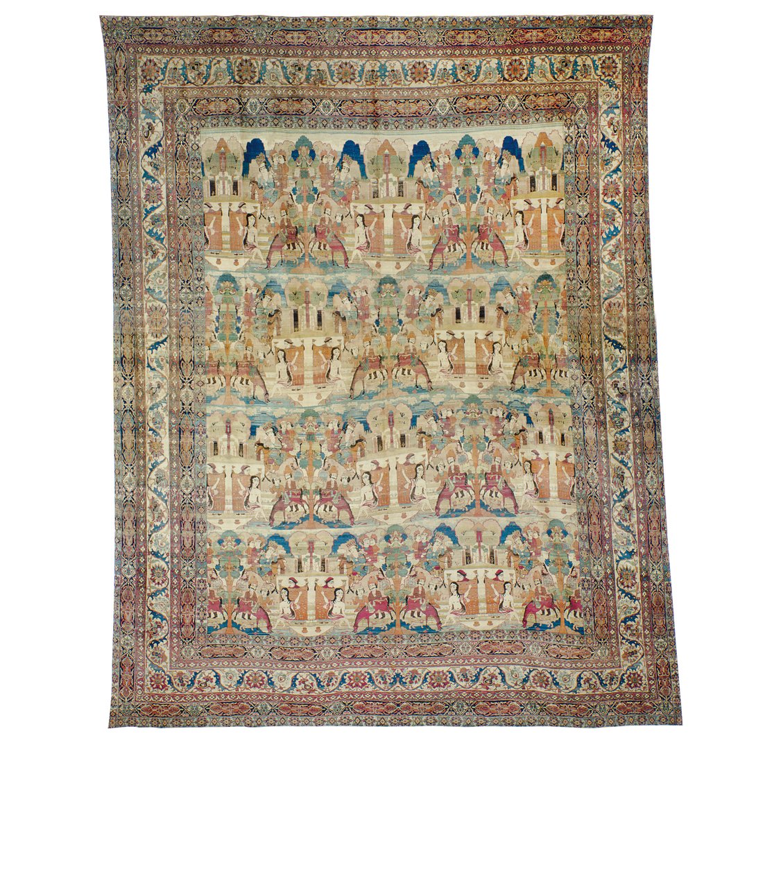 Um tapete pictórico de Lavar Kirman, sudeste da Pérsia, final do século XIX de Persian School