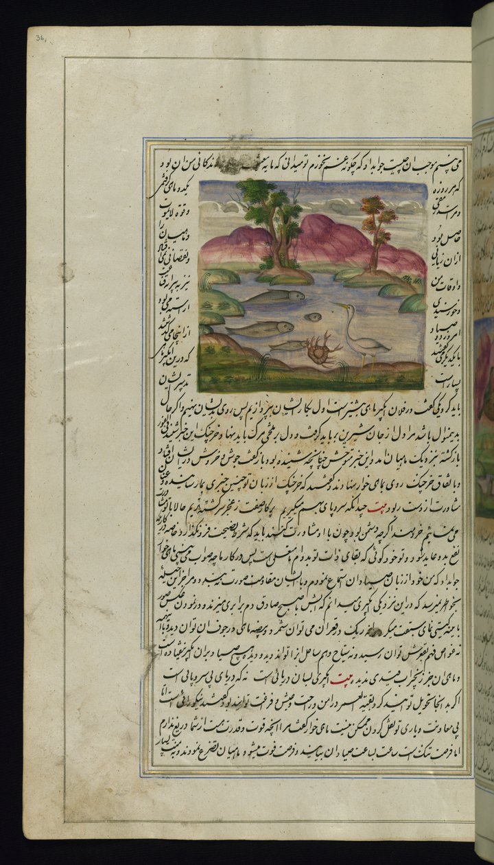 Uma garça, um caranguejo e um peixe de Luzes de Canopus de Persian School