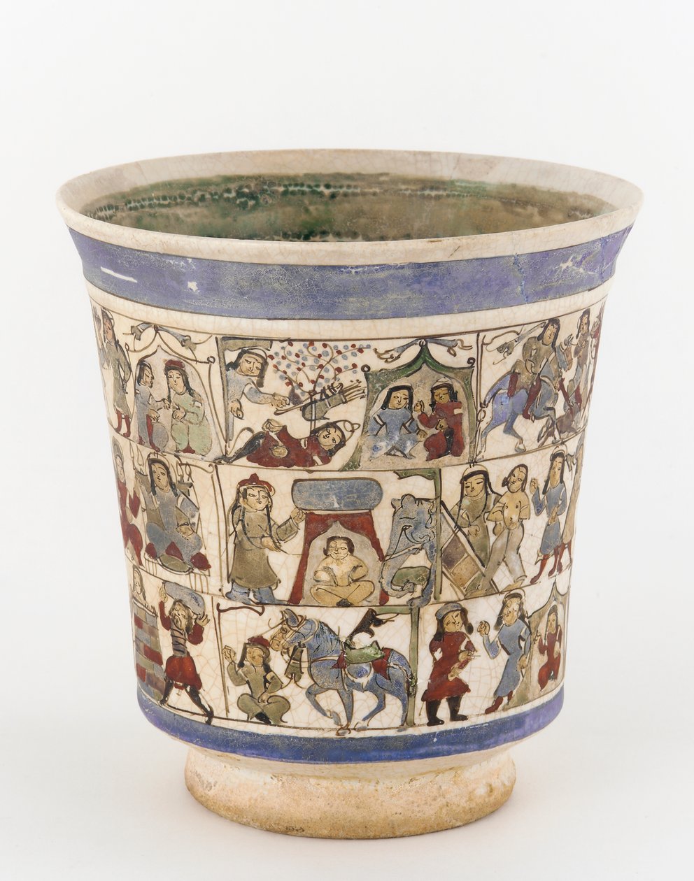 Copo, descrevendo, a, Shahnama, kashan, irã, Saljuq, período, (ceramic) de Persian School
