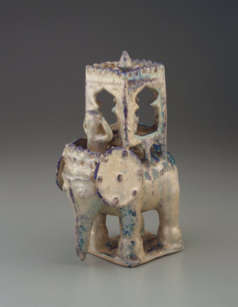 Elefante, com, howdah, e, figura, irã, dinastia seljud, (ceramic) de Persian School