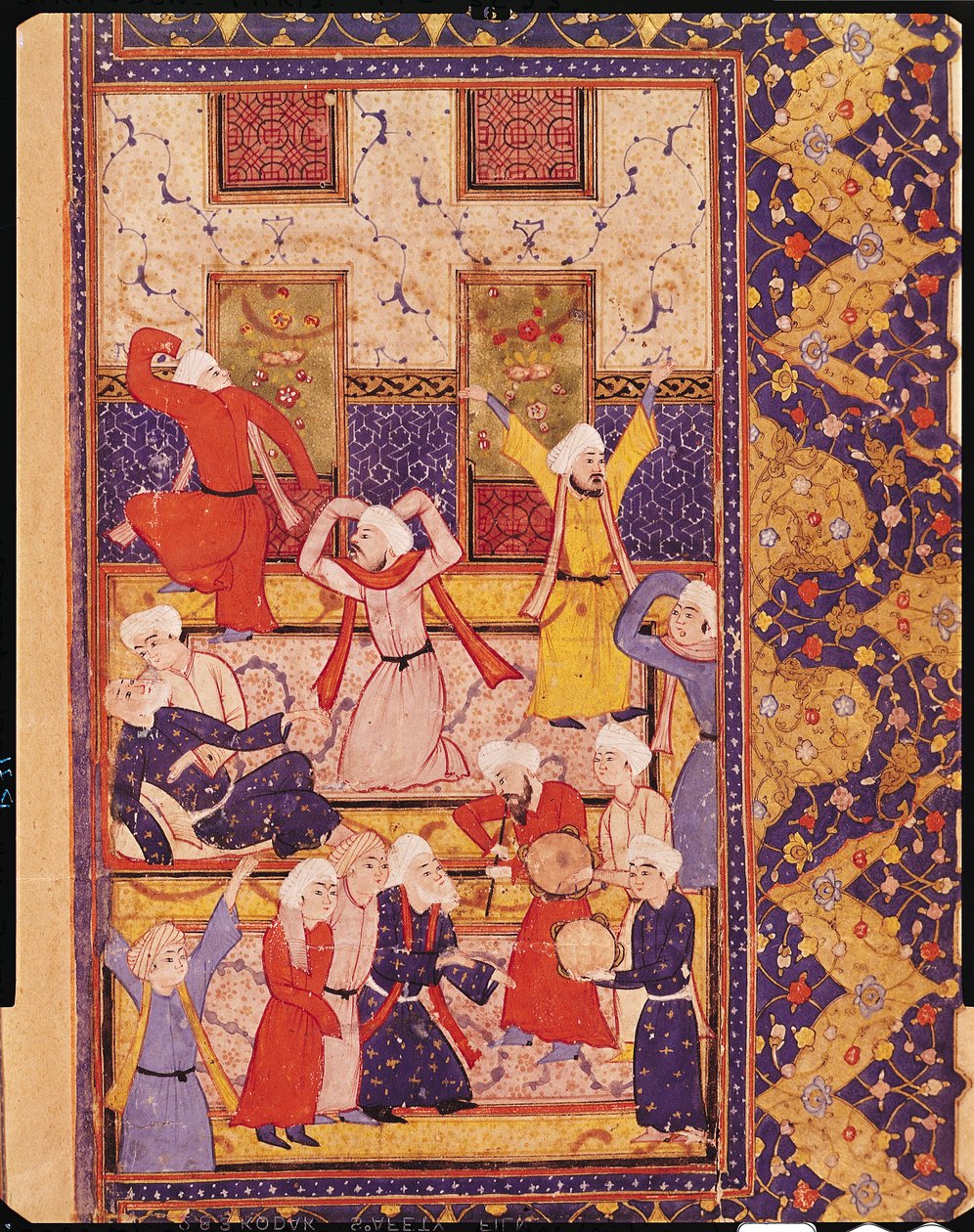 Fol.5r Iniciação dança, de um livro de poemas de Hafiz Shirazi (c.1325-c.1388) de Persian School