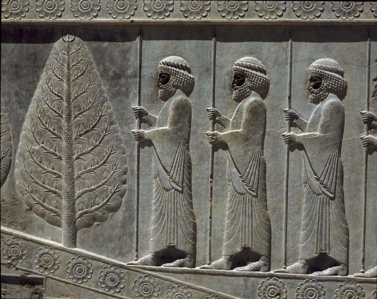 Guardas da Susa. Relevos da escadaria oriental dos Apadana, século VI a.C. de Persian School