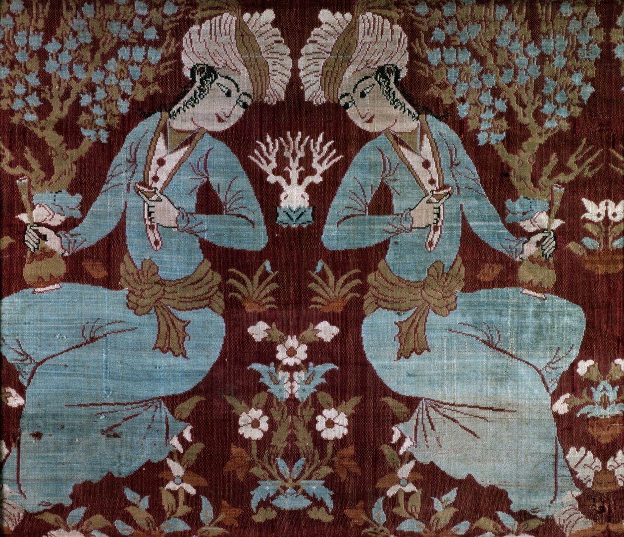Painel estilo Isfahan (seda) de Persian School