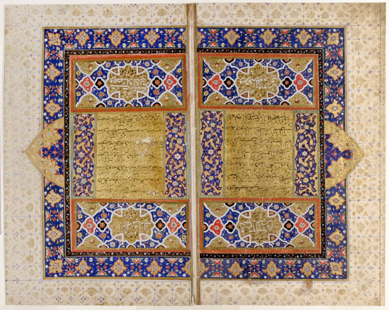Frontispício do Alcorão (wc opaca, tinta e ouro sobre papel) de Persian School