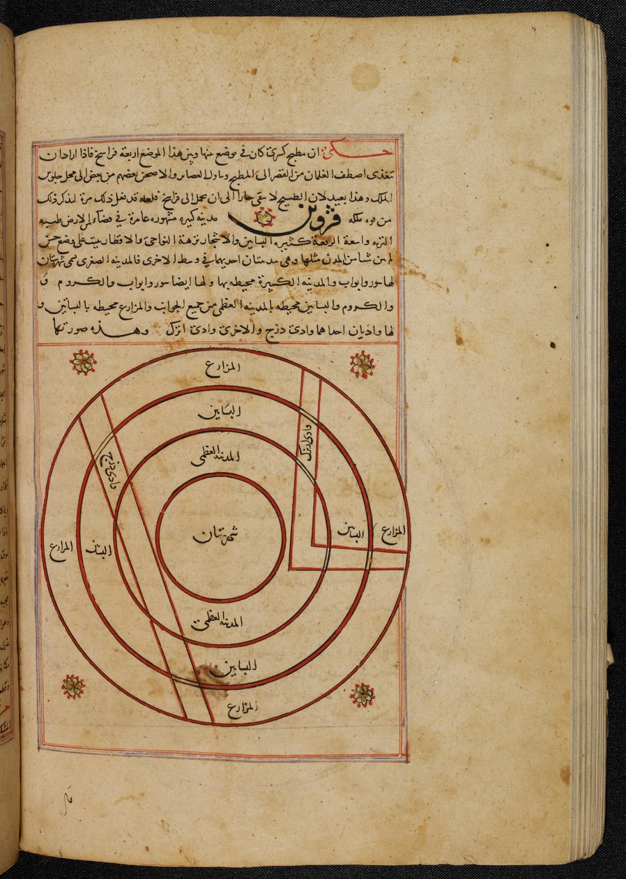 MS Ou. 3623, fol. 119b Planta da cidade de Qazvin, ilustração das 