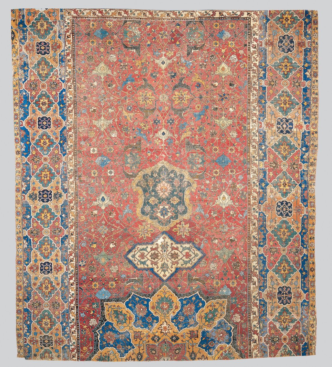 Tapete parcial de medalhão Tabriz, Pérsia do Noroeste, início do século XVI de Persian School