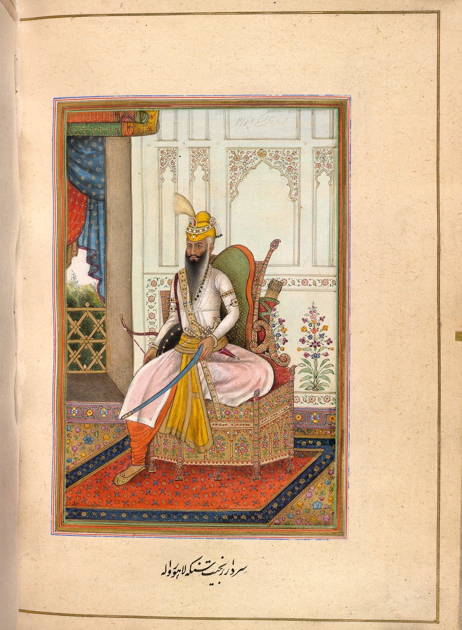 Retrato de Ranjit Singh, Marajá do Punjab de Persian School