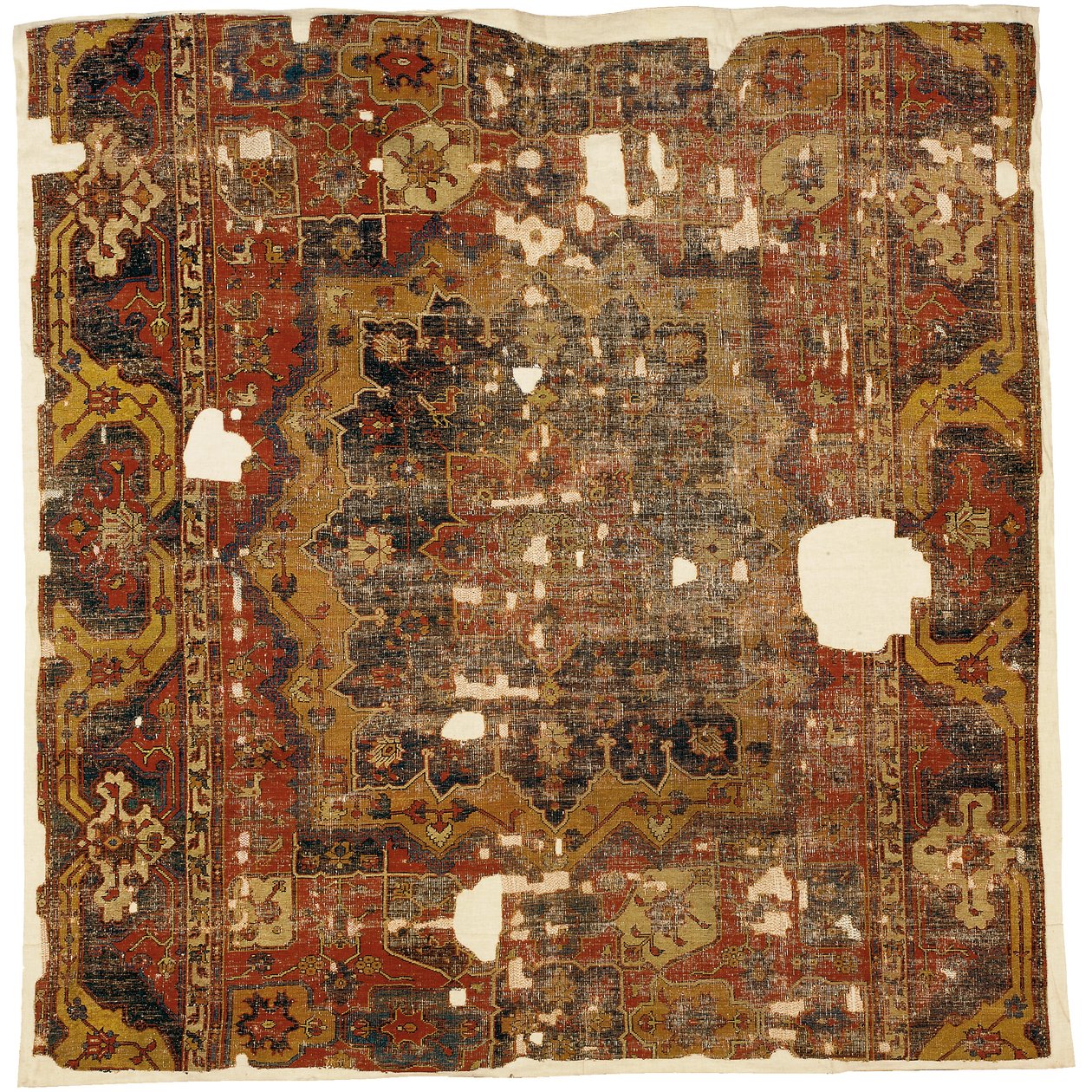 Fragmento de tapete de medalhão e cartela de Tabriz, Pérsia do Noroeste, segunda metade do século XVI de Persian School