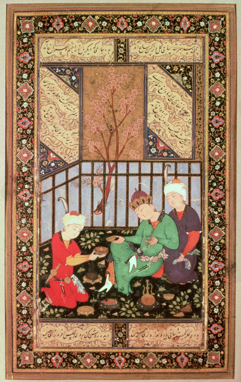 Cerimônia do Chá, 1560-70 de Persian School