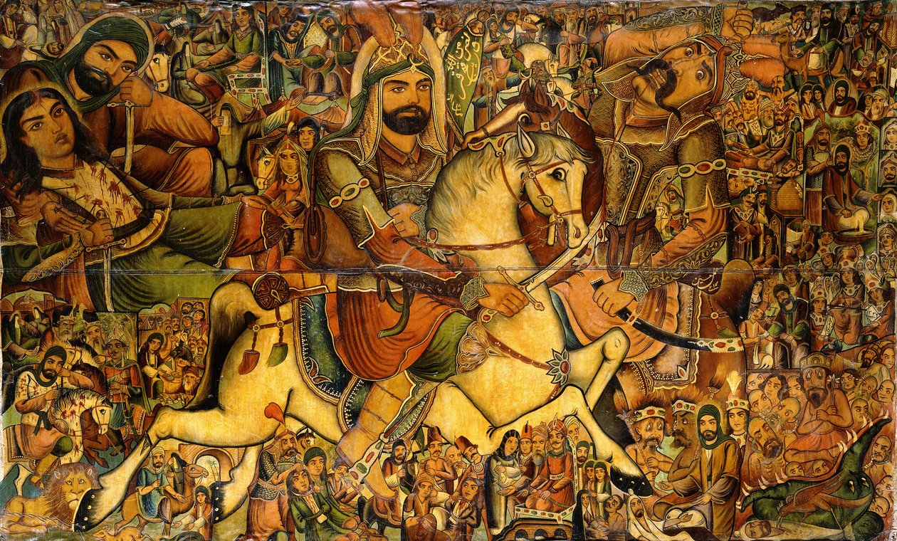 A Batalha de Kerbala, século XIX de Persian School