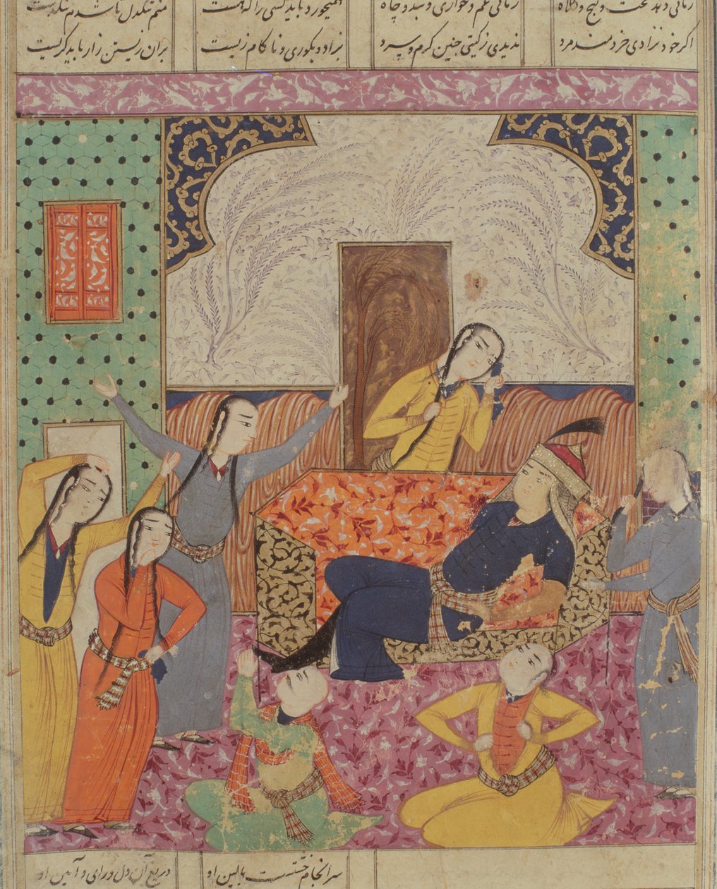 A Lamentação de Farude, ilustração do Shahnama (Livro dos Reis) de Abul-Qasim Manur Firdawsi (c.934-c.1020) 1619 de Persian School