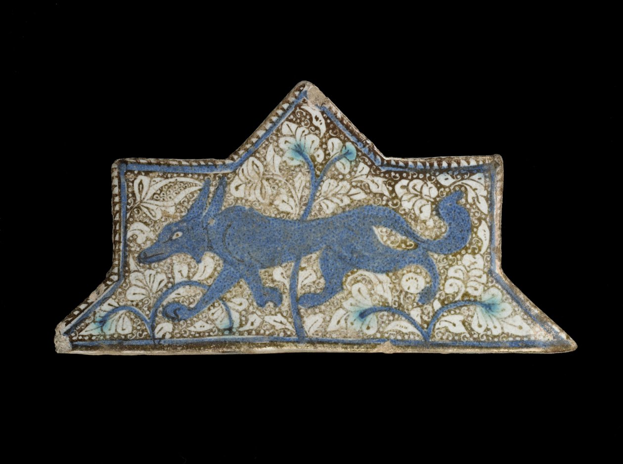 Telha, Irã, dinastia Il-Khanid, final do século XIII a início do século XIV (cerâmica) de Persian School