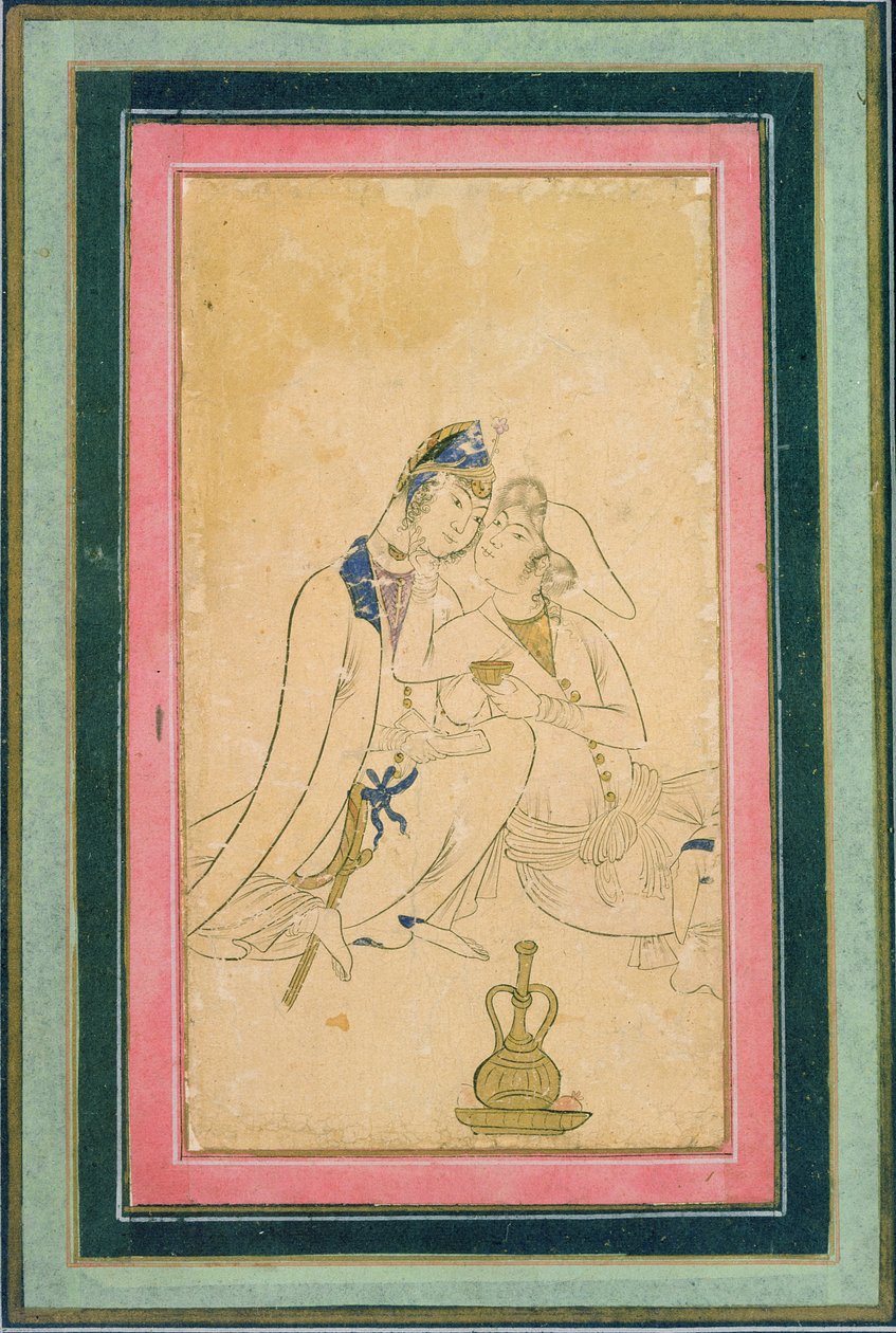 Dois amantes, c.1590, persa de Persian School