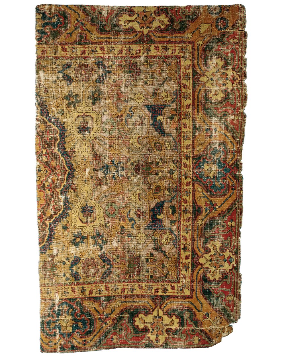 Fragmento de tapete de medalhão pequeno e incomum de Tabriz, Pérsia do Noroeste, primeira metade do século XVI de Persian School
