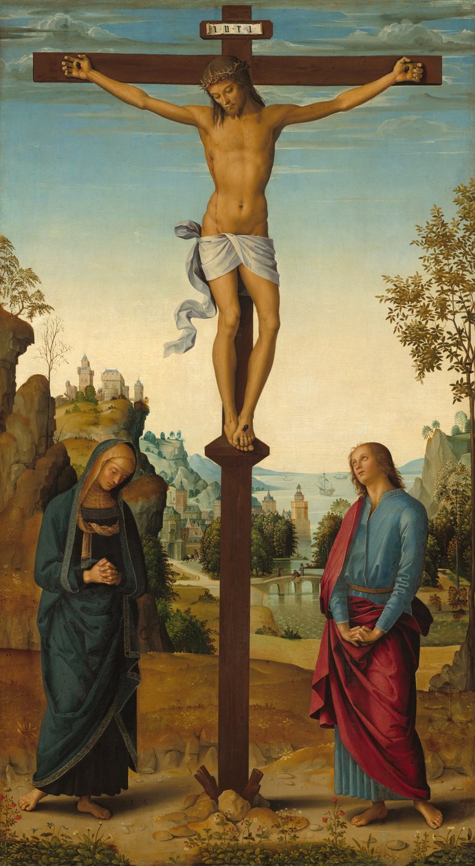 A Crucificação com a Virgem, São João, São Jerônimo e Santa Maria Madalena..., c. 14821485 de Perugino