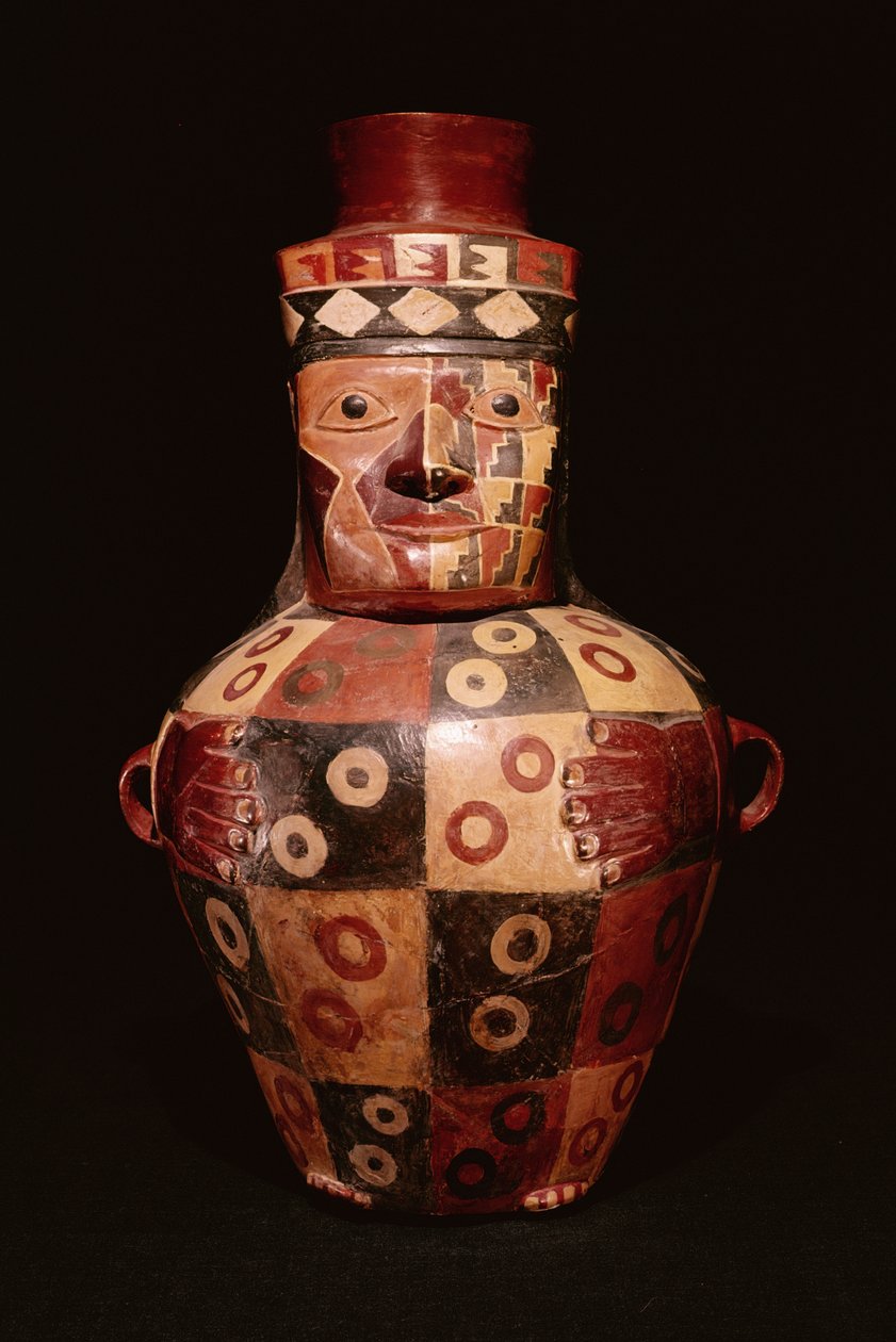 Effigy jar, Coastal Tiahuanaco style, Fundo Pacheco, Rio Grande de Nazca, Peru (pottery) de Peruvian School