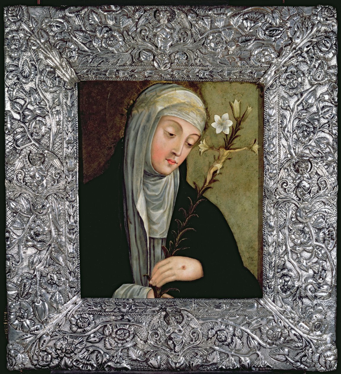Santa Catarina de Siena (óleo sobre cobre) de Peruvian School