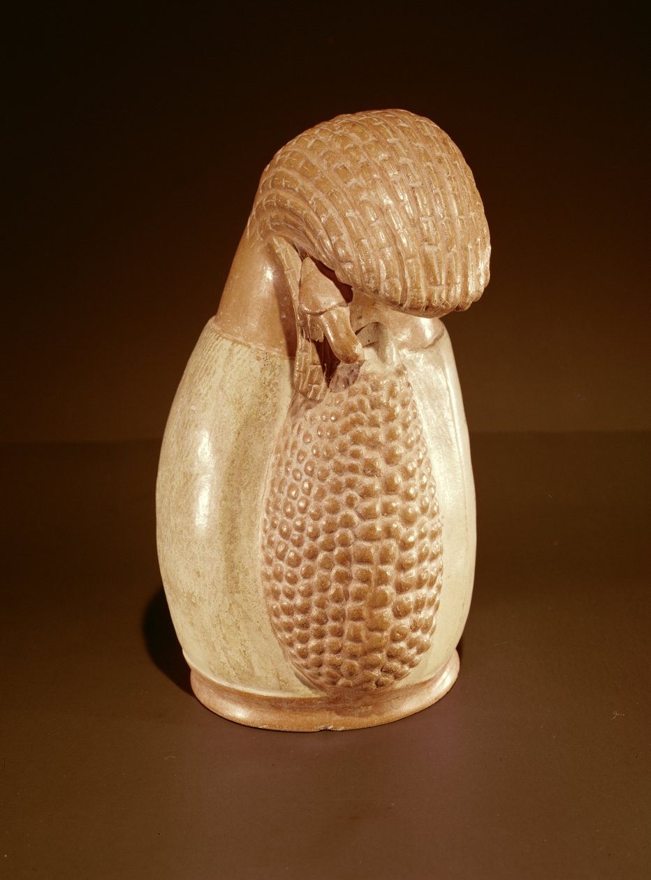 Navio de cerâmica inca em forma de espiga de milho (cerâmica) de Peruvian School