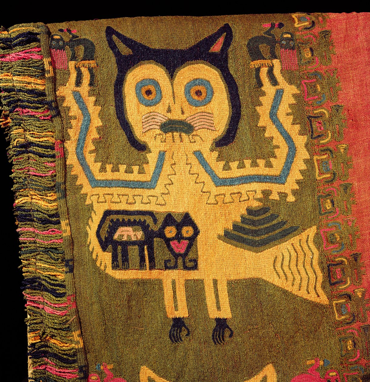 Figura de lã de um jaguar, Paracas Culture, c.1500 aC (têxtil) de Peruvian School