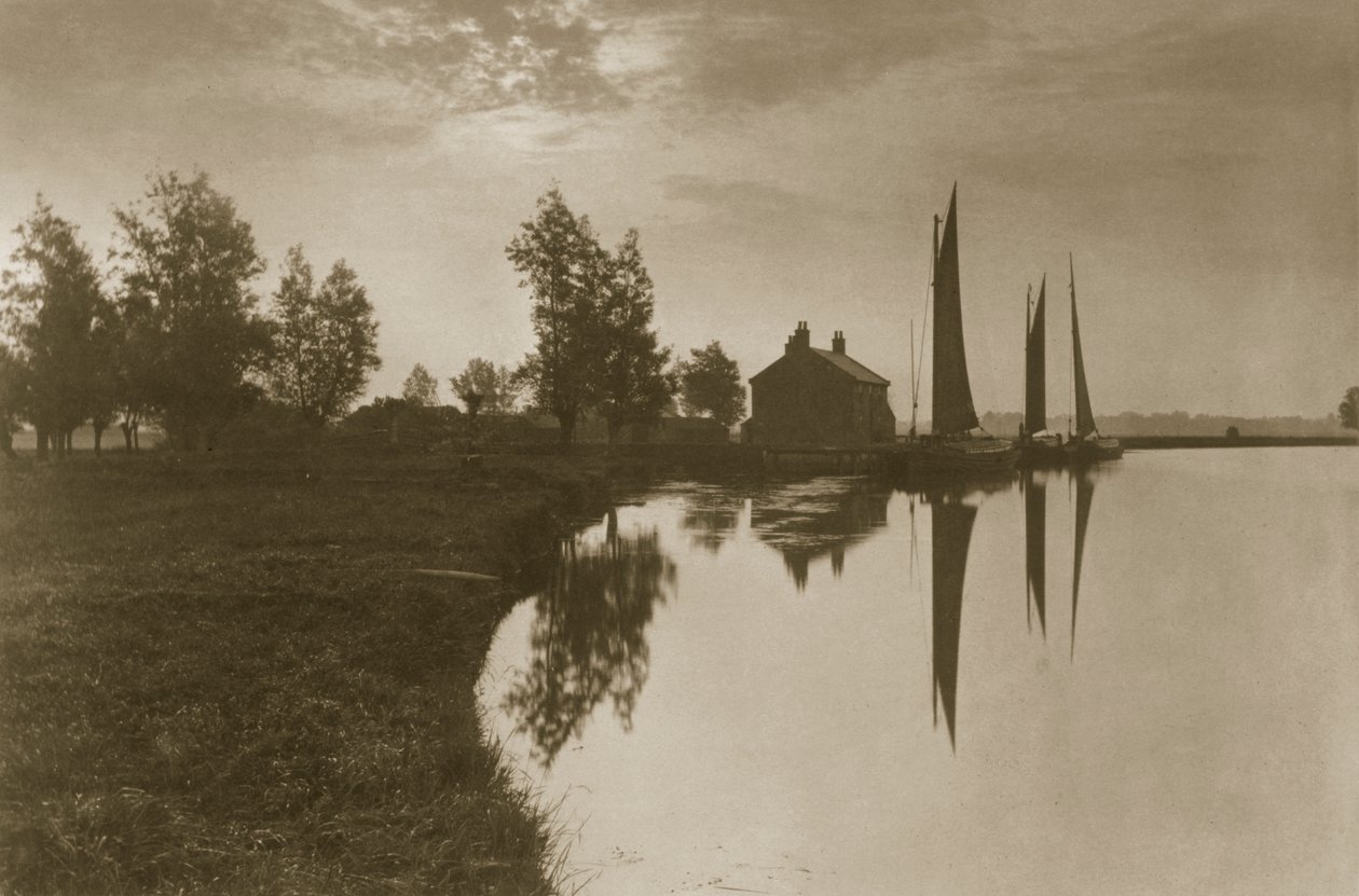 Cantley Whernes espera pela virada da maré, c.1886 de Peter Emerson und Thomas Goodall