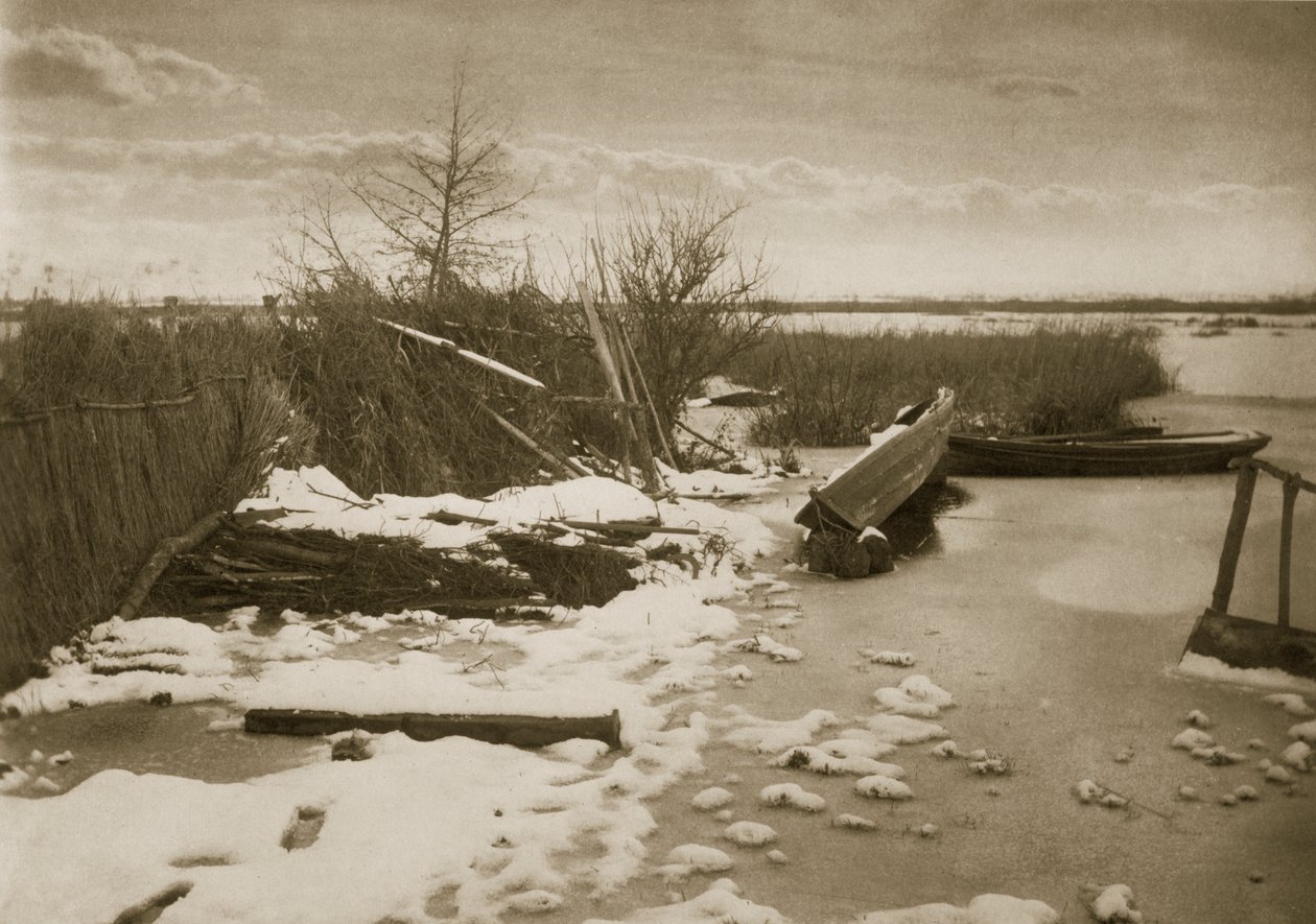 O Primeiro Gelo, Vida e Paisagem nas Norfolk Broads, c.1886 de Peter Emerson und Thomas Goodall