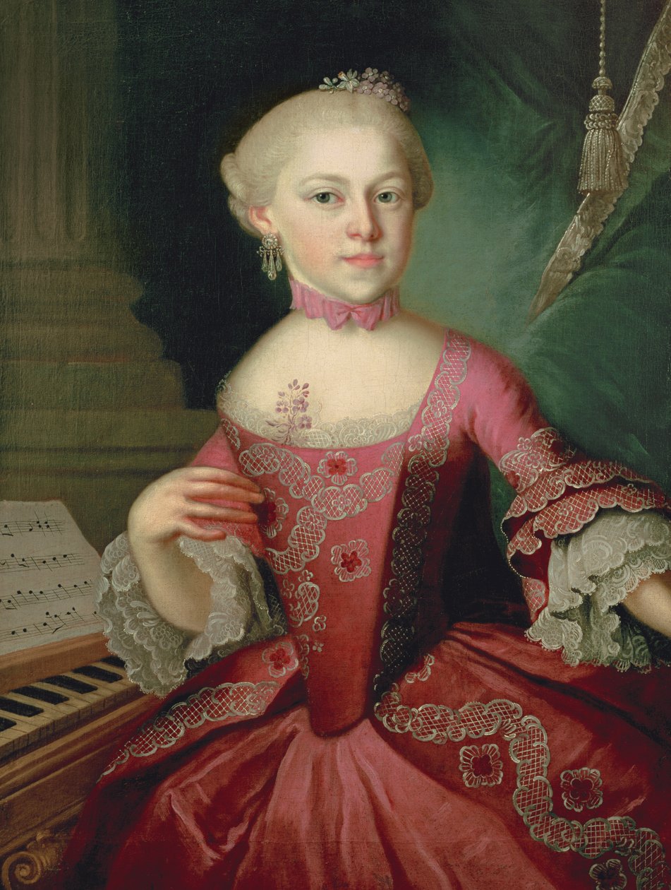Maria-Anna Mozart, chamada &39;Nannerl&39; (1751-1829), irmã de Wolfgang Amadeus Mozart, 1763 de Peter Anton Lorenzoni