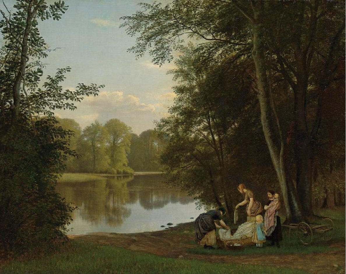 O lago da aldeia em Hellebaek de Peter Christian Skovgaard