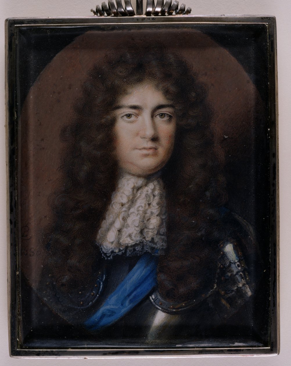 Miniatura de retrato de Christopher Monck, 2º Duque de Albemarle (1653-88) 1680 (wc em velino) de Peter Cross