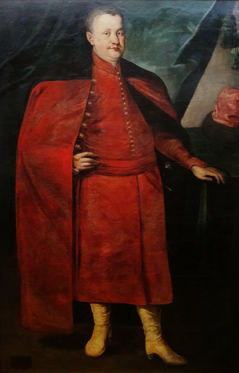 Retrato de Władysław Dominik Zasławski-Ostrogski em traje polonês. de Peter Danckerts de Rij