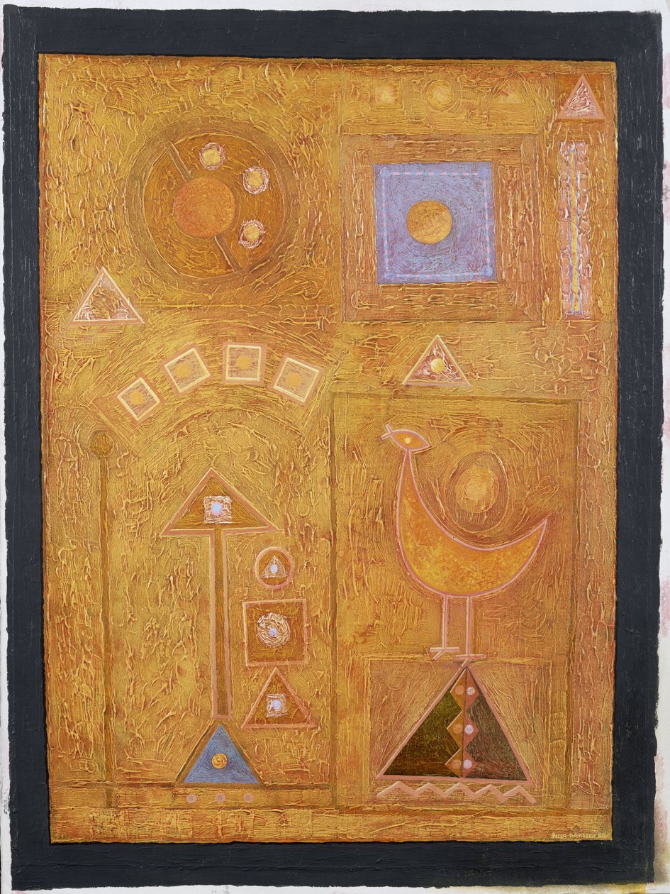 Chamada do Pássaro ao Sol, 1986 (acrílico sobre papel) de Peter Davidson