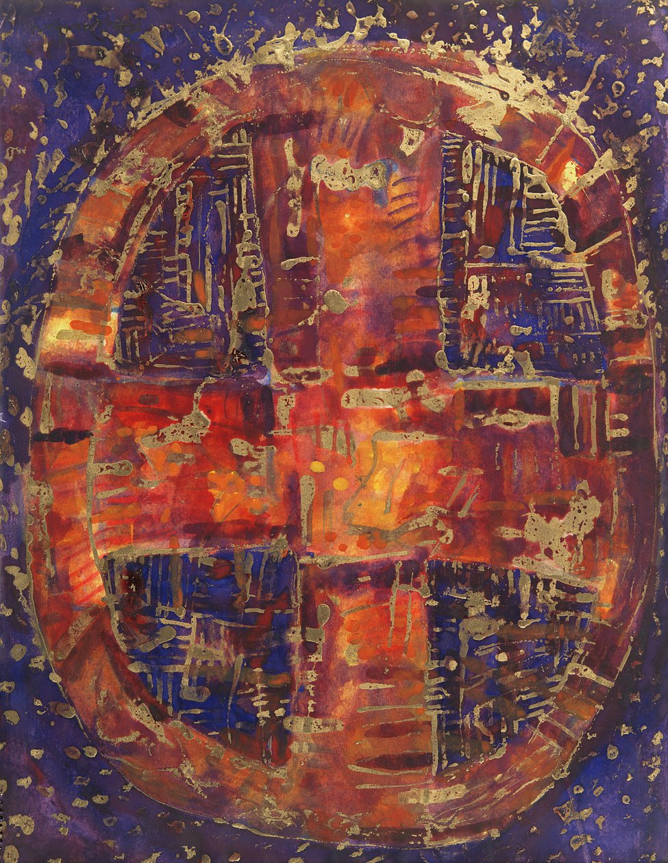 Celtic Cross, 1990 (mídia mista no papel) de Peter Davidson