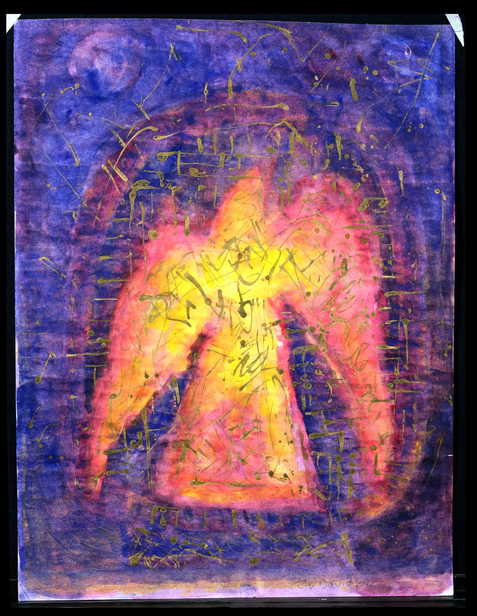 Golden Bird Rising, 1992 (mídia mista no papel) de Peter Davidson