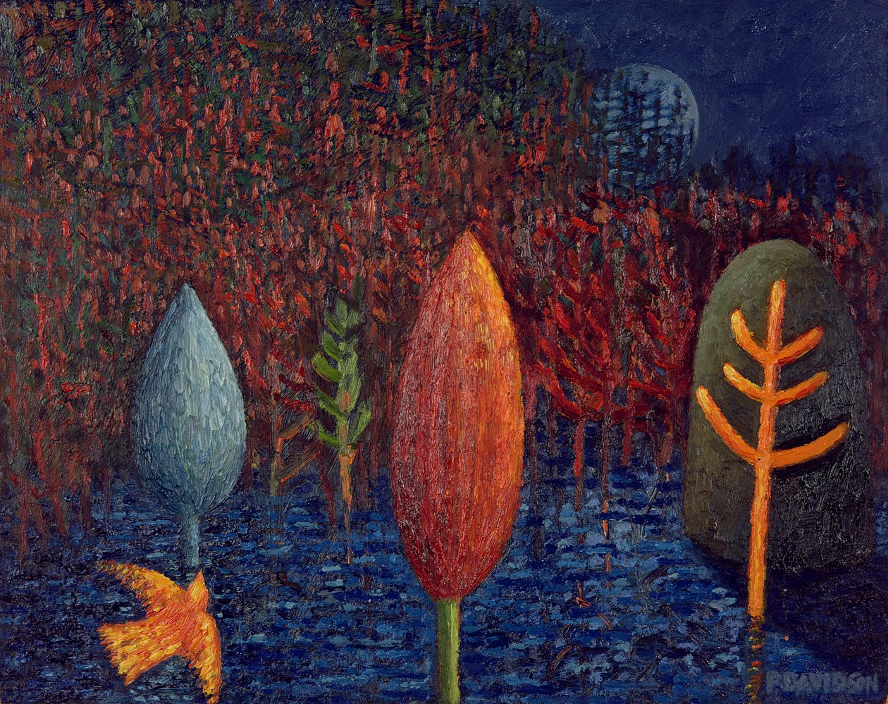 On the Edge of the Lagoon, 1997 (óleo sobre papel) de Peter Davidson