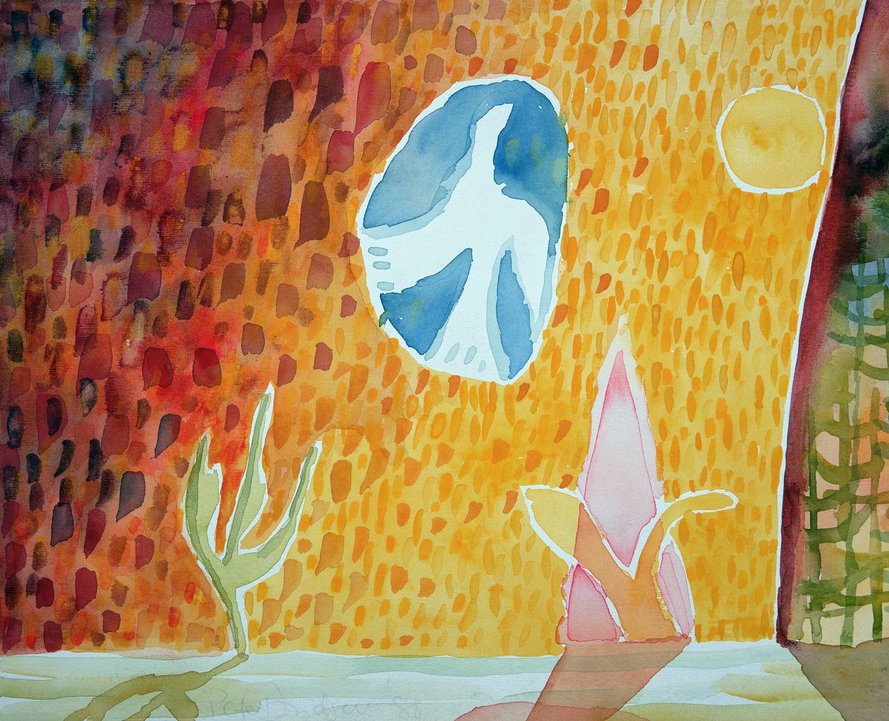 Sunburst, 1989 (wc no papel) de Peter Davidson