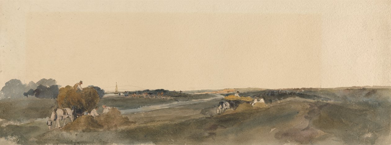 Fenação nas margens de um rio Lincolnshire de Peter de Wint