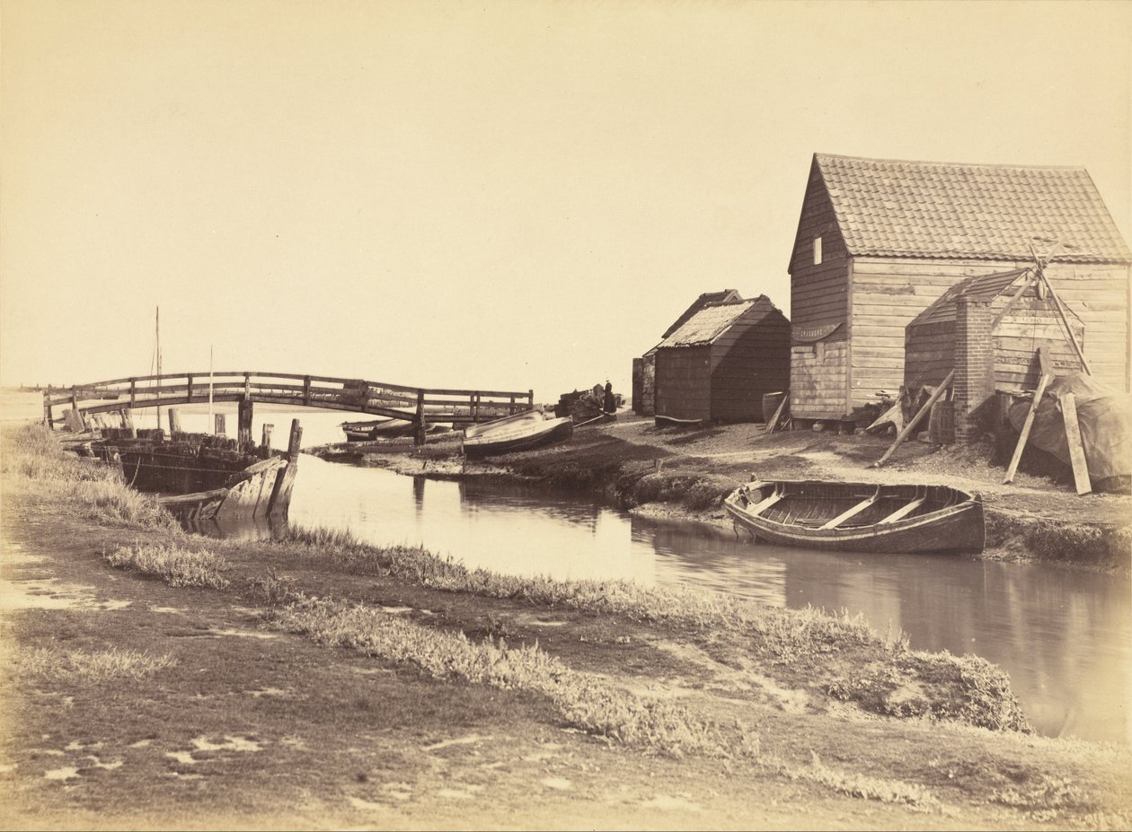 Tidal Creek e antigos armazéns ao sul de Southwold, Suffolk de Peter Henry Emerson