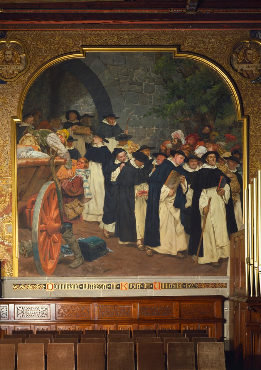 Os dominicanos deixando seu mosteiro para a universidade em 1527, 1903 de Peter Johann Theodor Janssen