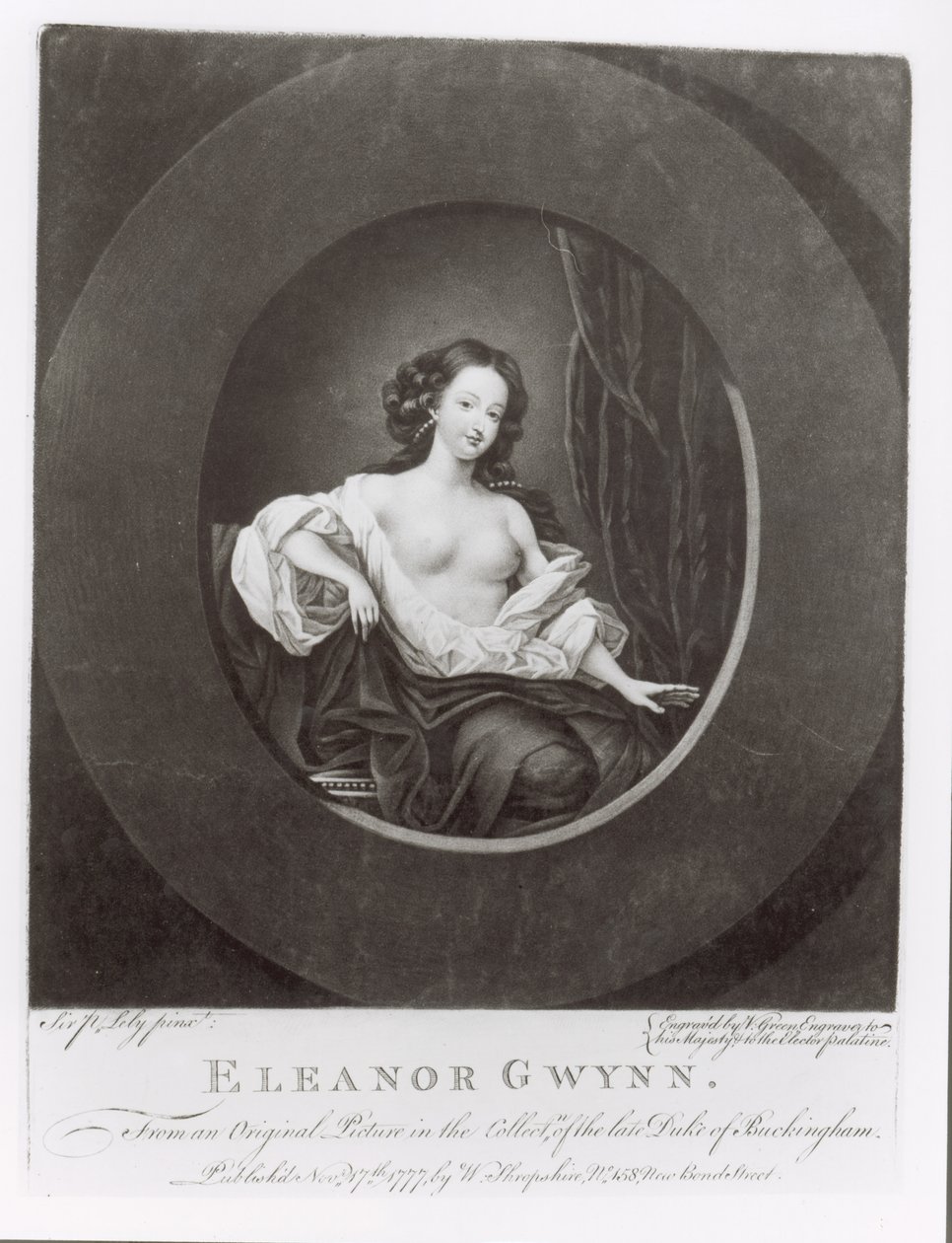 Eleanor (Nell) Gwynne (1650-87) gravado por Valentine Green (1739-1813) 1777 de Peter Lely