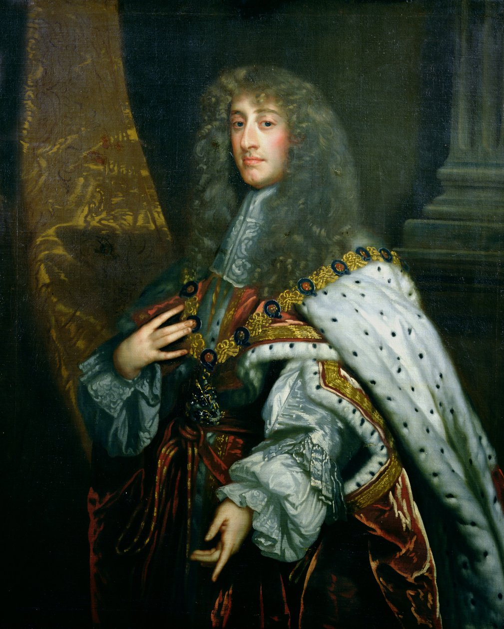 Retrato de James II (1633-1701) em Jarretes de Peter Lely